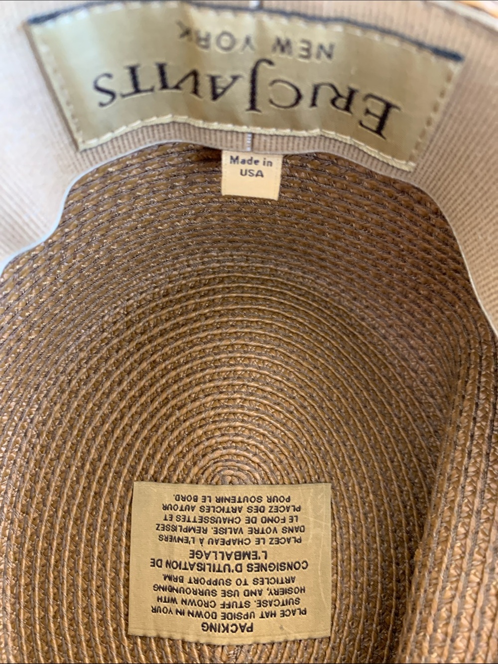 Eric Javits New York Squishee A-list Sun Hat. Woven Wide-Brim Straw Sun Hat - Picture 8 of 9